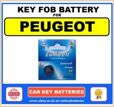 Key Fob Battery Peugeot 1007 2004-2009 CR1620