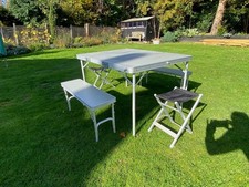 Hi-Gear Elite Picnic Table Set Folding Camping Table Stools Benches Picnic
