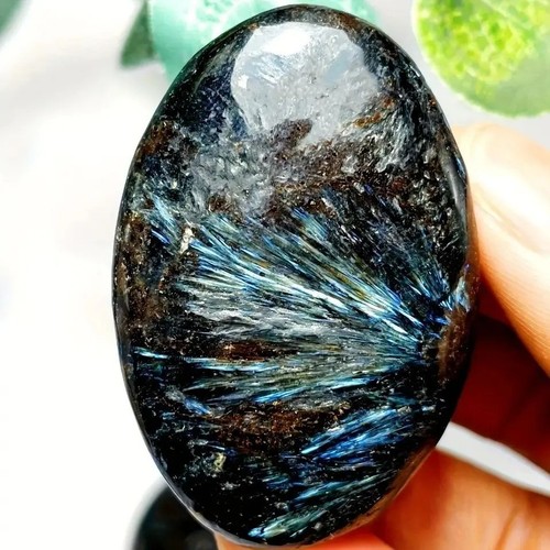 Astrophyllite palm stone - astrophyllite,