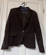Zara Women's Corduroy Single Button Jacket Brown, Size L