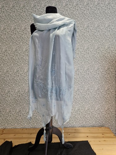 Antique shawl edwardian silk - shawl,