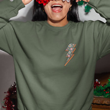 Hippy Christmas Lightning Bolt Jumper - Festive Xmas Celebration Present Gift