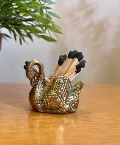 Brass swan matchsticks - brass,