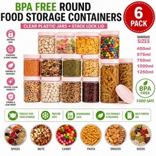 6x BPA Free Round Food Storage