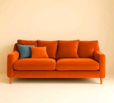 LOAF OSCAR SOFA , LARGE, ORANGE, CLEVER VELVET, NEW 