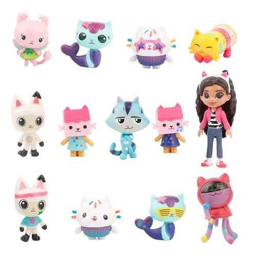 13pcs cute cartoon cat figures - cat,