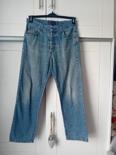 MENS Size 32W 30L BLUE DENIM JEANS FROM HENRI LLOYD BUTTON FLY OPENING