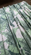 Bespoke Curtains EXTRA LONG 102" Drop Pinch Pleat PAIR Green Tropical Palm Leaf