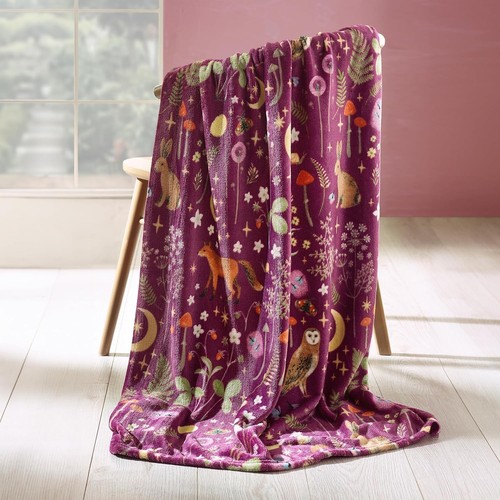 Luxurious plum fleece throw - fleece,