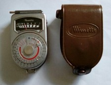Vintage Minette Light Meter In Leather Case Retro Camera Photography Accessory