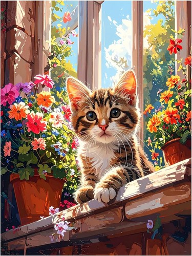 Tile mural cute cat - tile,