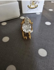 Swarovski Crystal Memories Classics Rocking Horse Gold Tone Retired