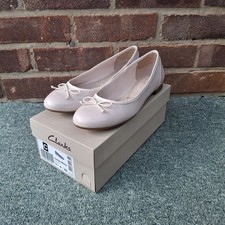 Clarks Shoes UK 6.5 D Worn Once Pink Nude Ballet Pumps Flats Couture Bloom