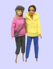 KNITTING PATTERN 227: BARBIE 11-12" DOLL, JEANS, SWEATSHIRT / HOODIE, BAG, CAP