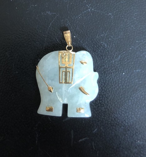 14ct yellow gold jade - gold,