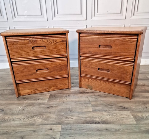 Pair military bedside cabinets - bedside,