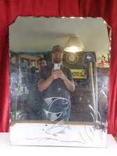 Vintage Art Deco Bathroom Mirror With Bevelled Edges