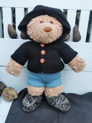 Hand knitted teddy - , bear