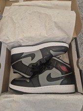 Air Jordan 1 Mid 'Shadow' Womens UK5.5 Shoe Black Red Grey NEW