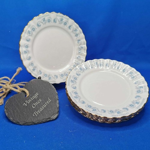 Blue floral swags side - x,