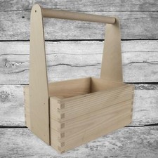 Wooden Caddy Tote Toolbox Holder Multi-purpose Carrier Vegetable Garden Trug