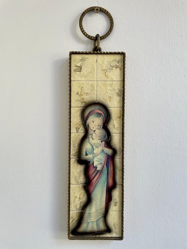 Vintage ceramic wall plaque - vintage,
