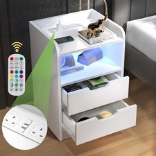 Bedside Tables White LED