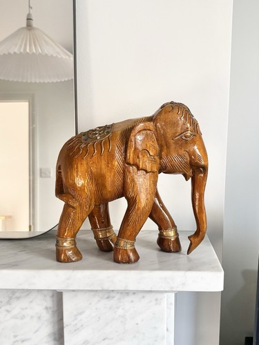 Vintage large hand - , carved