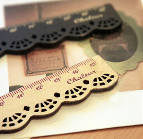 Lace vintage wooden ruler - lace,