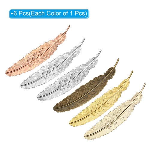 6pc metal feather - 6pc,