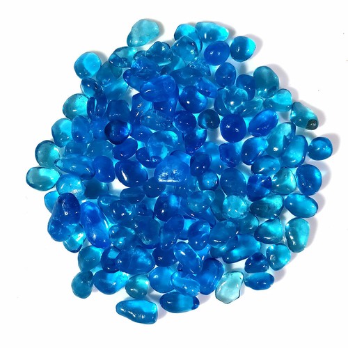 Aqua blue glass nugget - blue,