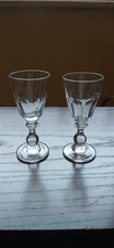 2 X Antique 18th Century Wine/Cordial Drinking Glasses Pontils Smoothed