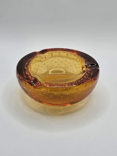 Amber whitefriar bubble glass - whitefriar,