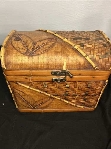 Vintage woven wicker bamboo - woven,