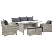 6Pcs Rattan Dining Set Sofa