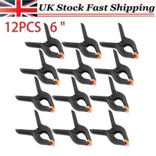12 X Large Spring Clamps 6 " Set Heavy Duty Market  Tarpaulin Quick Grip Clips