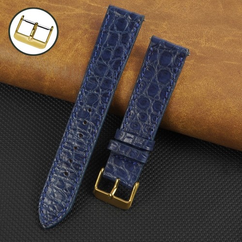 Flat blue leather - blue, strap