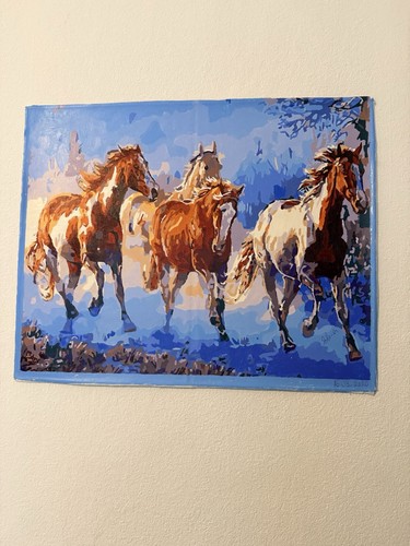 Horses running water - horses,