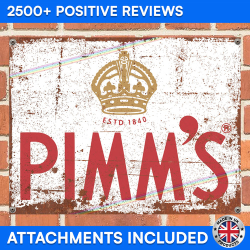 Pimms metal signs - metal, cave