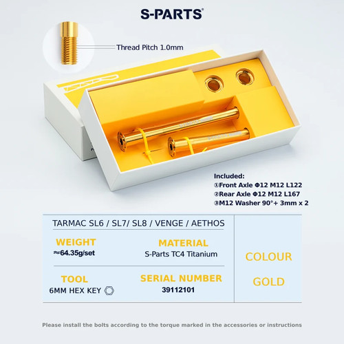 Parts titanium bolt thru - s-parts,