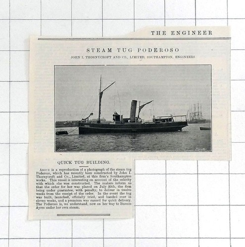 1905 the steam tug poderoso - tug, "poderoso"