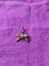 Pandora Bracelet Charm 14K Rose Gold Sparkling Bow Dangle