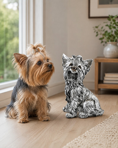 Yorkshire terrier statue large - statue,