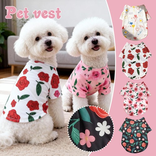 Floral print dog shirt - print, t-shirt