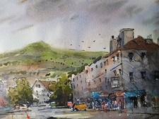 Todmorden West Yorkshire Watercolour Painting - Signed Original 