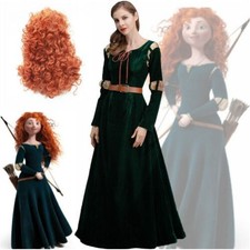 Movie Brave Merida Princess Costume Adult Dress Film Garment Cosplay Fancy party