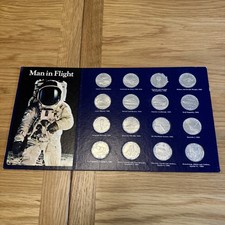 1970s Vintage Man in Flight Shell Coin Collection 16 Piece Set