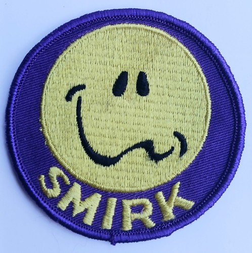 Smirk patch funny smiley face - patch,