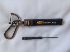CHEVROLET Genuine Leather Keyring Matt finish with screwdriver for clips New