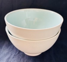 HABITAT REX DUCK EGG BLUE FOOTED CEREAL BOWLS x2 -GOOD CONDITION-